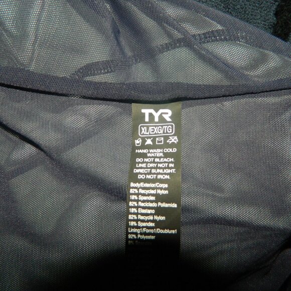 TYR One Piece Swimsuit V Neck Size XL (UU-11) - Picture 4 of 5